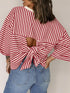'Evania' Tie Up Bow Strap Drop Shoulder Top - Celes Fashion
